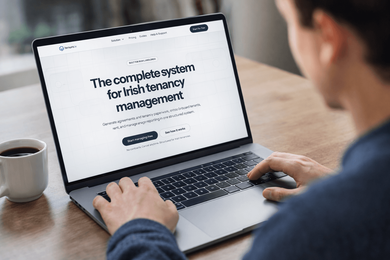 Tenure.ie property technology interface shown on a clean modern screen.
